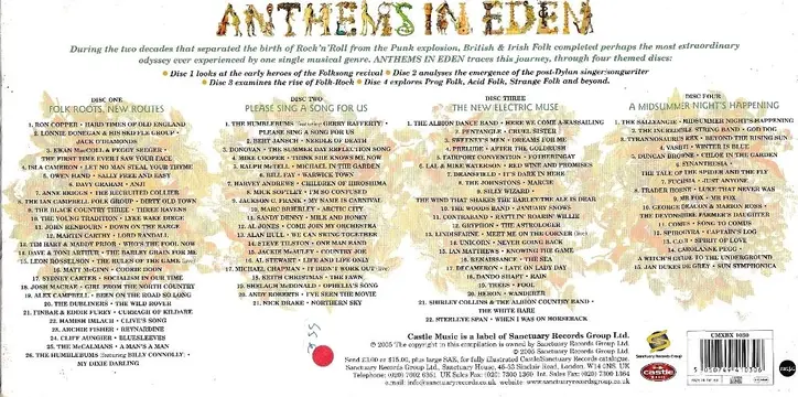 VARIOUS ARTISTS - ANTHEMS IN EDEN - AN ANTHOLOGY OF BRITISH & IRISH FOLK 1955-1978 - 4CD BOX SET + BOOKLET-1